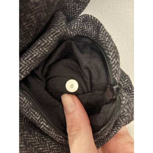Lululemon Top Womens 6 Think Fast Pullover Heathered Herringbone Black 1/4 Zip - Picture 3 of 4